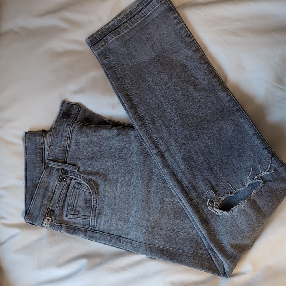 Citizens Of Humanity Emerson Slim Boyfriend Jeans Distressed Gray Size 29